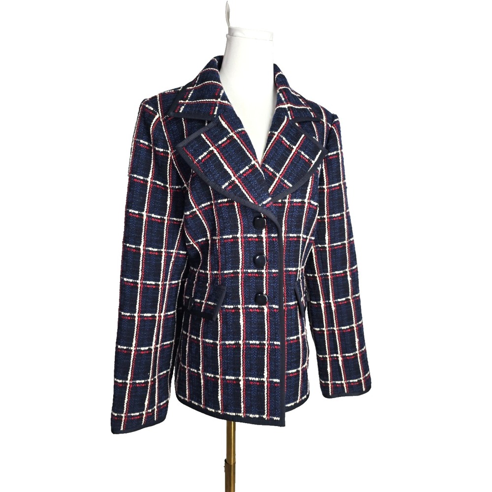 NEW!! Favorite Daughter The Classic Jacket Blazer Plaid Tweed Womens Medium 12
